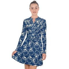 Cute Seamless Owl Background Pattern Long Sleeve Panel Dress by Grandong