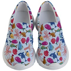 Sea Creature Themed Artwork Underwater Background Pictures Kids Lightweight Slip Ons by Grandong