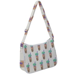 Cute Boba Zip Up Shoulder Bag