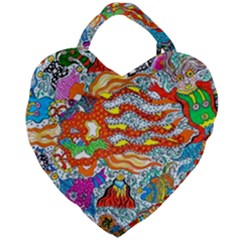 Supersonic Mermaid Chaser Giant Heart Shaped Tote by chellerayartisans