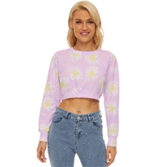 Mazipoodles Bold Daisies Pink Lightweight Long Sleeve Sweatshirt by Mazipoodles