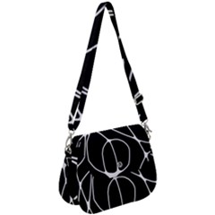 Mazipoodles Neuro Art - Black White Saddle Handbag by Mazipoodles