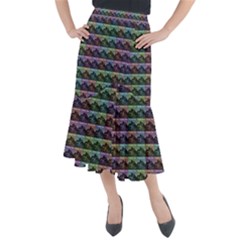 Inspirational Think Big Concept Pattern Midi Mermaid Skirt by dflcprintsclothing