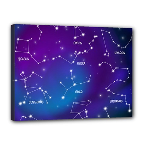Realistic Night Sky With Constellations Canvas 16  X 12  (stretched) by Cowasu