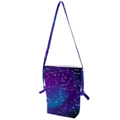 Realistic Night Sky With Constellations Folding Shoulder Bag