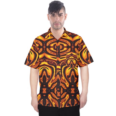 Magma Flow Men s Hawaii Shirt by crumpeffect
