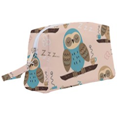 Seamless-pattern-owls-dream-cute-style-pajama-fabric Wristlet Pouch Bag (large) by pakminggu