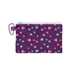 Colorful-stars-hearts-seamless-vector-pattern Canvas Cosmetic Bag (small)