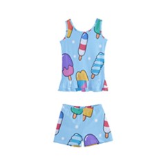 Cute-kawaii-ice-cream-seamless-pattern Kids  Boyleg Swimsuit by pakminggu