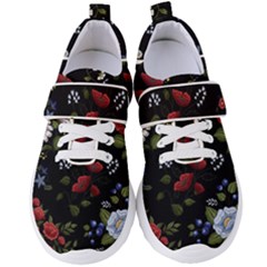 Floral-folk-fashion-ornamental-embroidery-pattern Women s Velcro Strap Shoes by pakminggu