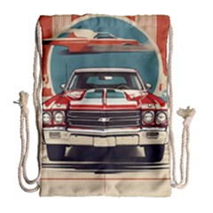 Car Vehicle Vintage Automobile Drawstring Bag (large)