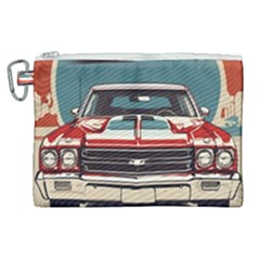 Car Vehicle Vintage Automobile Canvas Cosmetic Bag (xl) by Ravend