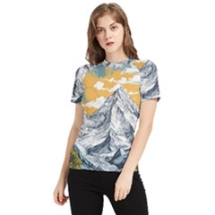 Nature Mountains Landscape Forest Women s Short Sleeve Rash Guard