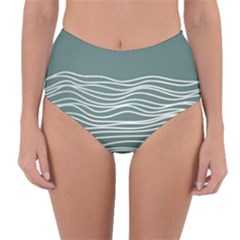 Sea Waves Moon Water Boho Reversible High-waist Bikini Bottoms by uniart180623
