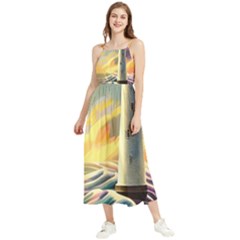 Lighthouse Colorful Abstract Art Boho Sleeveless Summer Dress