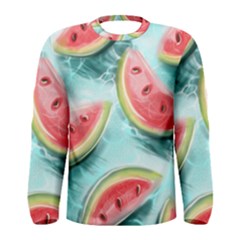 Watermelon Fruit Juicy Summer Heat Men s Long Sleeve T-shirt by uniart180623