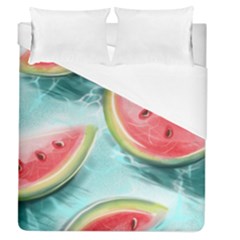 Watermelon Fruit Juicy Summer Heat Duvet Cover (queen Size) by uniart180623