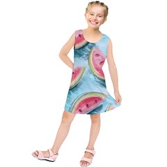 Watermelon Fruit Juicy Summer Heat Kids  Tunic Dress by uniart180623