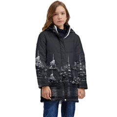 New York Skyline Kids  Hooded Longline Puffer Jacket