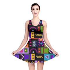 Abstract A Colorful Modern Illustration--- Reversible Skater Dress