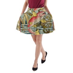 Fish Underwater Cubism Mosaic A-line Pocket Skirt by Bedest