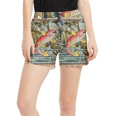 Fish Underwater Cubism Mosaic Women s Runner Shorts by Bedest