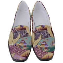 Textile-fabric-cloth-pattern Women s Classic Loafer Heels by Bedest