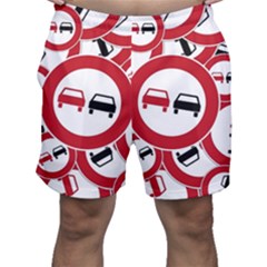 Overtaking-traffic-sign Men s Shorts by Bedest