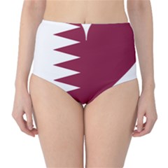 Heart-love-flag-qatar Classic High-waist Bikini Bottoms