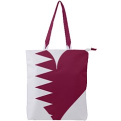 Heart-love-flag-qatar Double Zip Up Tote Bag