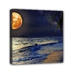 Beautiful Moon Nigh Sky Stars Mini Canvas 6  x 6  (Stretched)