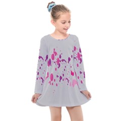 Blot-02 Kids  Long Sleeve Dress by nateshop