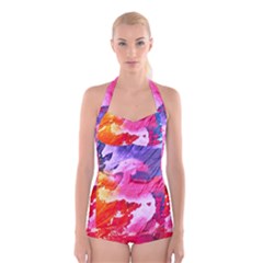Colorful-100 Boyleg Halter Swimsuit  by nateshop