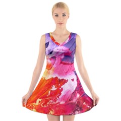 Colorful-100 V-neck Sleeveless Dress by nateshop