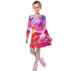 Colorful-100 Kids  Long Sleeve Velvet Dress by nateshop