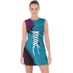 Plumage Lace Up Front Bodycon Dress by nateshop