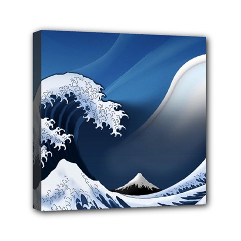 The Great Wave Off Kanagawa Mini Canvas 6  X 6  (stretched) by pakminggu