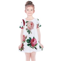 Roses-white Kids  Simple Cotton Dress by nateshop