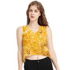 Water-gold V-neck Cropped Tank Top by nateshop