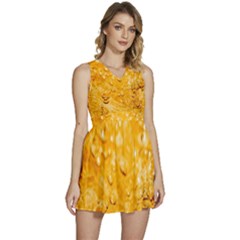 Water-gold Sleeveless High Waist Mini Dress