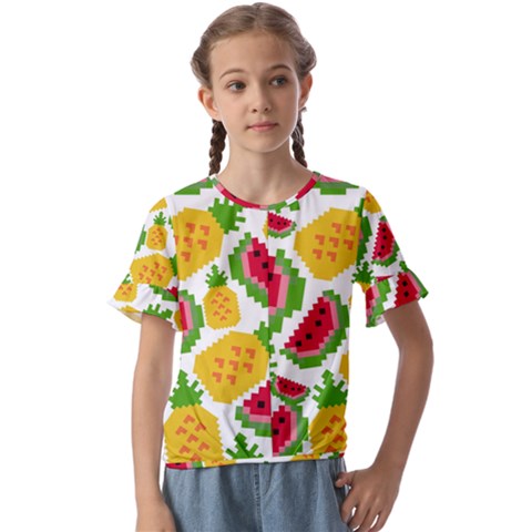 Watermelon -12 Kids  Cuff Sleeve Scrunch Bottom T-shirt by nateshop