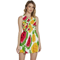 Watermelon -12 Sleeveless High Waist Mini Dress by nateshop