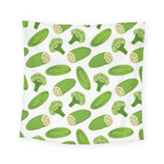 Vegetable Pattern With Composition Broccoli Square Tapestry (small) by pakminggu