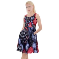 Berries-01 Knee Length Skater Dress With Pockets by nateshop