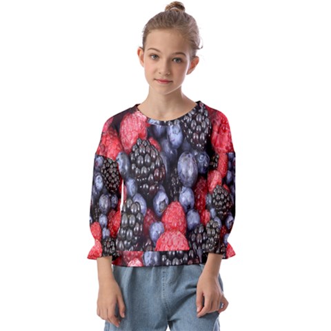 Berries-01 Kids  Cuff Sleeve Top by nateshop