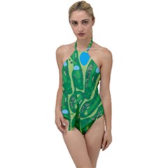 Golf Course Par Golf Course Green Go With The Flow One Piece Swimsuit by Cowasu