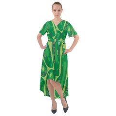 Golf Course Par Golf Course Green Front Wrap High Low Dress by Cowasu