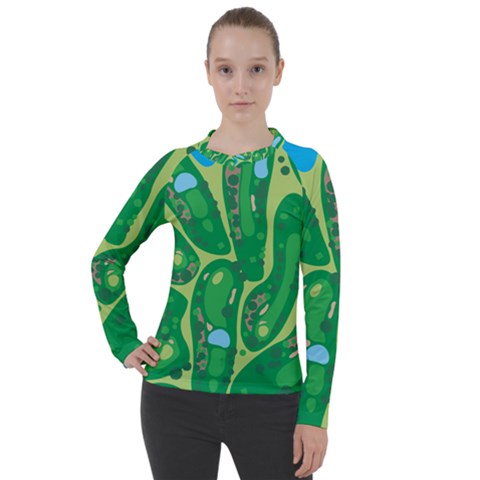 Golf Course Par Golf Course Green Women s Pique Long Sleeve T-shirt by Cowasu