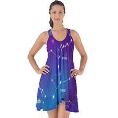 Realistic Night Sky With Constellations Show Some Back Chiffon Dress by Cowasu