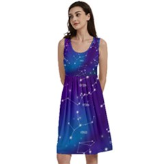 Realistic Night Sky With Constellations Classic Skater Dress by Cowasu